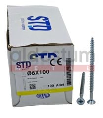 STD Sunta Mdf Ahşap Vidası 6×100 mm / 100 Adet